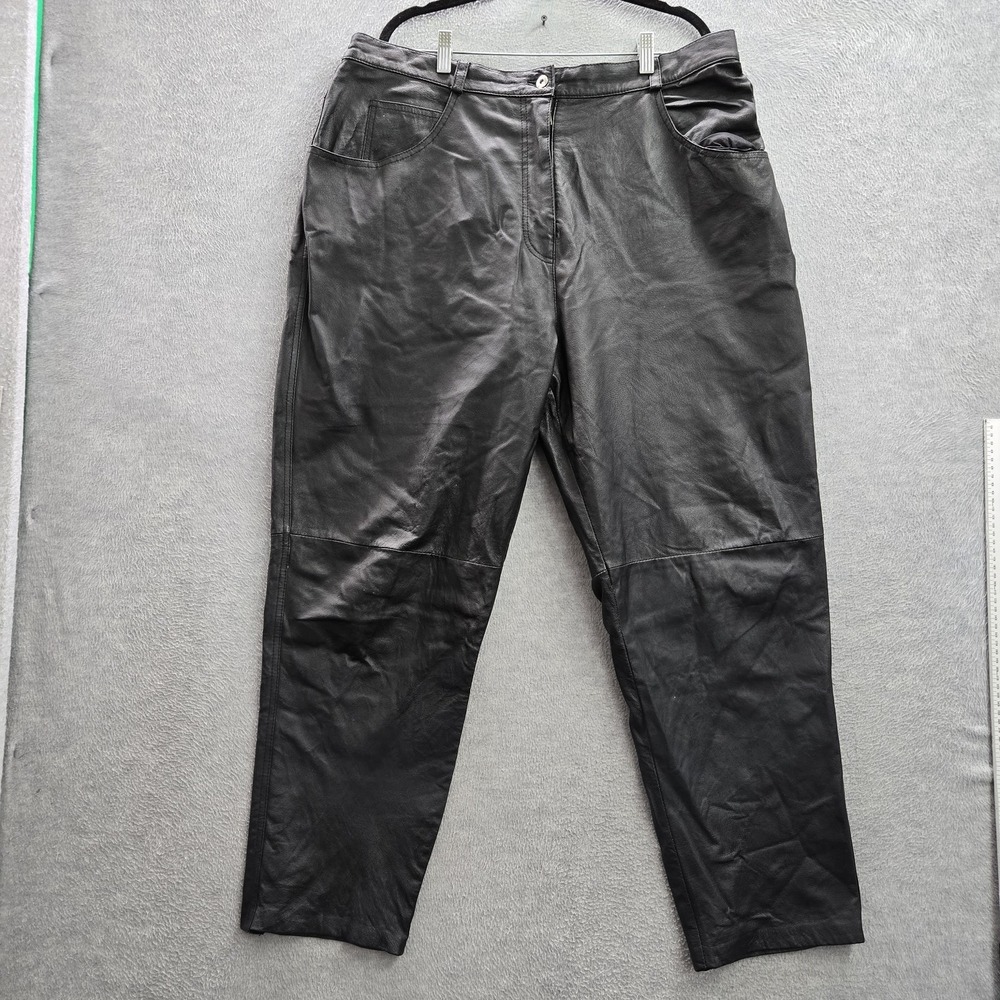 Venezia Women Pants J0 Black Chino Leather 28" Inseam